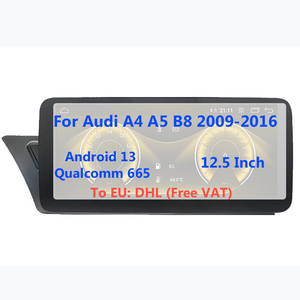8 + 128G Qualcomm 665 Android 13 12.5 "1920*<span class=keywords><strong>720P</strong></span> Đa Phương Tiện Player Apple Carplay GPS Navigation Màn Hình Cho Audi A4 A5 B8 2009-2016 - Product Image 1