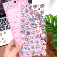 Autocollants en mousse gonflés 3D mignons à l'effigie d'animaux et d'aliments de dessin animé, décorations en relief pour journal, coque de téléphone, autocollants DIY (Toast, Canard, Chat, Ours)