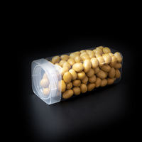 Ventes en gros de pots en plastique transparents de 400 ml pour la cuisine, avec couvercle à vis en PP, matériau PET, emballage pour biscuits, récipient alimentaire