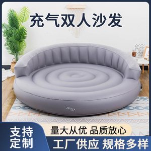 Sofá cama inflable doble, colchón de aire plegable suave para uso en interiores y exteriores - Product Image 5