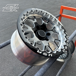 Jantes Beadlock personnalisées, noir brillant, alliage forgé, 17x10 18x10 6x139.7 6x135 pour GMC Sierra 1500 Simple Cabine - Product Image 1