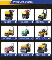 Mini-compacteur routier HUAQI de 0,5 tonne, rouleau vibratoire à double tambour avec moteur Kubota, compresseur manuel de 20 kN pour chaussée en asphalte