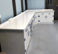 Banc de laboratoire en polypropylène résistant aux acides et aux alcalis, banc latéral ou îlot de travail avec étagère à réactifs pour laboratoire de chimie