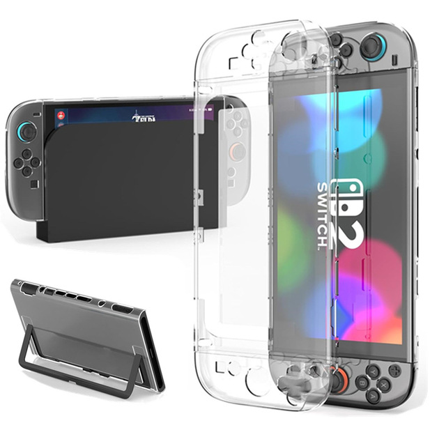 New for Nintendo Switch 2 PC Crystal Transparent Protective Case with Color Box Packaging for Second-Generation Console