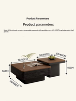 Table basse de salon en bois massif de style moderne du milieu du siècle, avec espace de rangement, sensation de luxe léger et haut de gamme, nouveau modèle 2026, petite taille