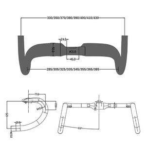 Guidon de vélo de route BALUGOE en fibre de carbone intégrale, de qualité compétition professionnelle, avec câblage interne complet en forme de U, 31,8 mm - Product Image 1