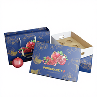 Emballage en carton ondulé pour supermarché, boîte d'emballage pour grenade, orange, pomme, kiwi, fruit du dragon et légumes