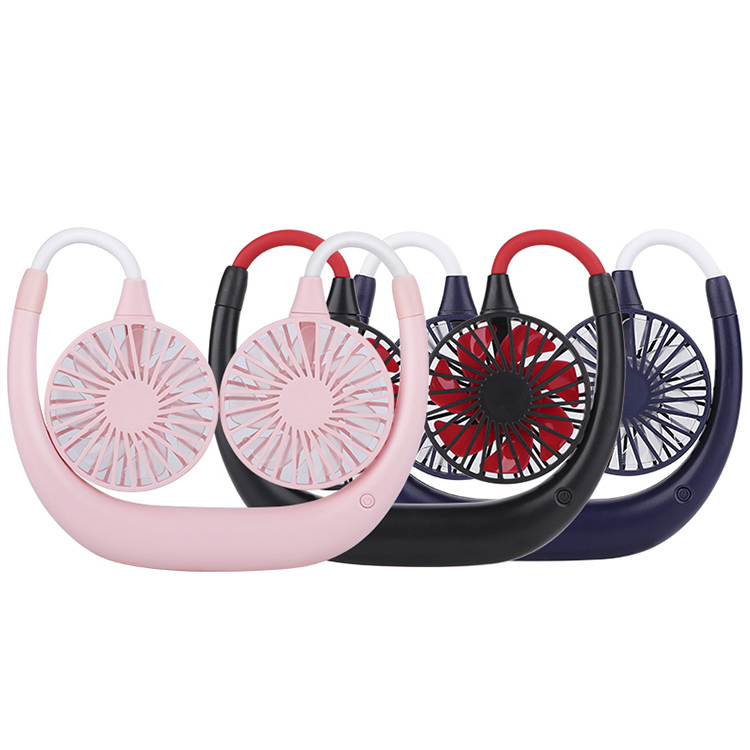 Новый портативный охлаждающий кулер с шейным ободом для использования вне помещений, мини-перезаряжаемый подвесной безлопастный шейный вентилятор