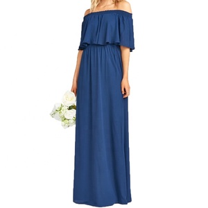 Abiti da <span class=keywords><strong>damigella</strong></span> d'onore lunghi in chiffon <span class=keywords><strong>verde</strong></span> menta con scollo a v e spalle scoperte 2022 - Product Image 4