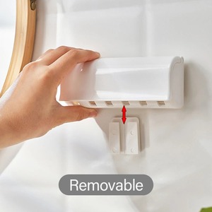 Soporte de pared para cepillos de dientes, dispositivo sin perforaciones para baño, soporte multiusos para cepillos de dientes, extraíble y lavable - Product Image 5