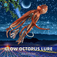 Leurre de pêche pieuvre lumineux 180-300g, jupes de calmar phosphorescentes, appât souple en plastique pour la pêche à la traîne en eau salée, jigging au plomb 200g