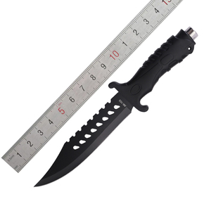 <span class=keywords><strong>Coltello</strong></span> da <span class=keywords><strong>Bushcraft</strong></span> da Caccia e Campeggio per Esterni in Offerta Speciale con Lunga Lama Fissa in Acciaio Inossidabile, Manico in Gomma, Fodero e Rompivetro (OEM) - Product Image 1