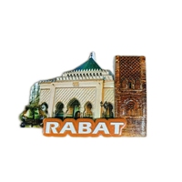 Aimant de réfrigérateur en résine 3D avec logo personnalisé, souvenir touristique du Maroc, Rabat, Casablanca, aimant de réfrigérateur en résine pour cadeau de voyage