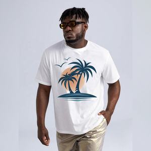 Camiseta de punto con cuello redondo y poliéster 100% para hombre al por mayor, camiseta de manga corta con estampado digital de 180 gramos de estilo vintage para gimnasio - Product Image 1