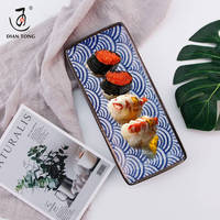 Nouvelle conception Assiette à sushi rectangulaire japonaise Assiette rectangulaire en céramique Assiette rectangulaire en porcelaine