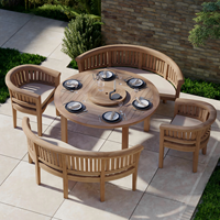 Ensemble de table à manger ovale extensible en teck massif de haute qualité, ensemble de 10 chaises avec mobilier d'extérieur empilable et imperméable