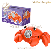 Jouets de jeu d'extérieur pour enfants : Jouet crabe rampant, Machine à bulles pour enfants avec lumières LED, Jouet à bulles automatique