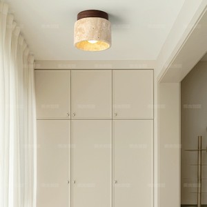 Lámpara de Techo Japonesa Wabi Sabi LED Retro de Travertino para Entrada, Pasillo, Balcón, Luz Pequeña de Superficie - Product Image 2