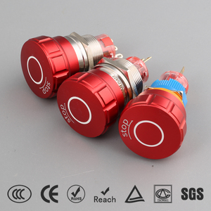HBAN 22mm rosso alluminio IP67 arresto di emergenza interruttore a pulsante a doppia azione Anti-malfunzionamento 250V linee ad alta velocità CE RoHS - Product Image 5