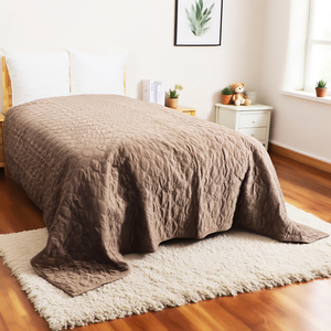 Nuevo producto, colcha acolchada Minky Fleece, manta suave sedosa amarilla marrón lujosa con relleno de polietileno que se puede personalizar - Product Image 2