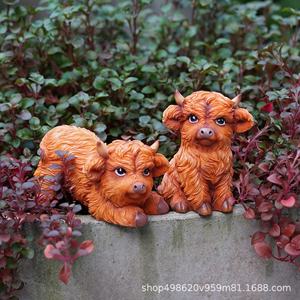 Hoogland Koe Alpenkoeienhars Handwerk Milieuvriendelijke Grensoverschrijdende Exclusieve Tuin Binnenplaats Keuken Bloempot Decoratie Klein - Product Image 2