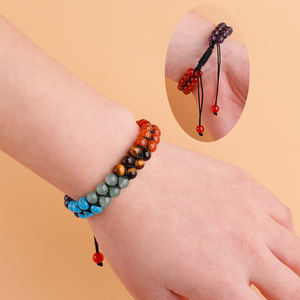 Браслеты из 7 чакр, религиозный, аметист, тигровый глаз, Хрустальный браслет для мужчин, медитация, расслабление, тревожность, браслет для женщин - Product Image 5