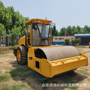 Rodillo Estático de 10T de un Solo Tambor Amarillo, Equipo para Construcción de Carreteras - Product Image 3