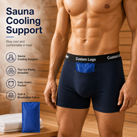 Sous-vêtements rafraîchissants pour sauna, 2 pochettes de gel réutilisables, poche avant, récupération post-chirurgie, entraînement, soulagement de la chaleur, caleçons boxers OEM
