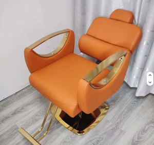Modern Leather Seat Metal Frame Reclining Barber Chair with Hydraulic Pump and <b>Adjustable</b> Footrest-Commercial Salon Furniture - Product Image 4