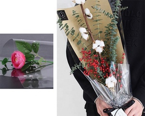 Rouleau de papier transparent personnalisé pour emballage de fleurs, papier cadeau en plastique, rouleau de papier d'emballage translucide pour fleurs - Product Image 2