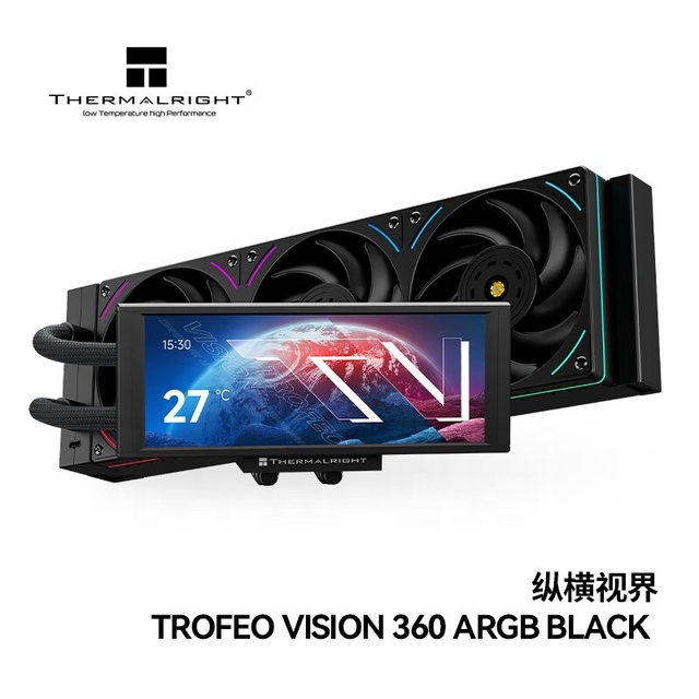 Thermalright Trofeo Vision Black 360mm Aio Cpu Liquid Cooler with 6.86-inch Lcd Display for Cpu