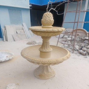 Fontaine de jardin commerciale en marbre et grès de conception moderne personnalisée SUPER MARBLE ARTS, débit d'eau de haute qualité, extérieur, 5 pieds 5+ - Product Image 1