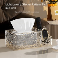 Support de télécommande multifonctionnel en plastique à motif glacial et ondulé, de luxe abordable, pour table basse de salon et porte-mouchoirs