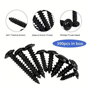 Cross <b>Head</b> <b>Round</b> <b>Head</b> Self Tapping <b>Screws</b> 390pcs Metric Wood <b>Screw</b> With Washer Grade A Electroplated Iron - Product Image 3