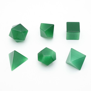 Đa diện Trống Xúc xắc tùy chỉnh bán buôn D & D đá quý xúc xắc cỏ màu xanh lá cây mèo mắt xúc xắc thiết lập cho ngục tối và rồng RPG - Product Image 4