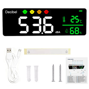 Wall Mount 3-in-1 Decibel Meter Large LED Display Noise Temperature Humidity Monitor with Manual <strong>Calibration</strong> &amp; Type-C Port - Product Image 1