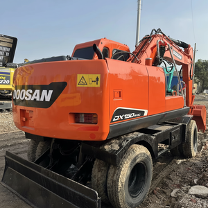 Excavatrice sur pneus Doosan 150 d'occasion, très demandée, avec moteur, boîte de vitesses, pompe à engrenages, roulement et PLC pour la construction résidentielle - Product Image 1