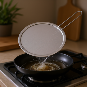 Protector contra salpicaduras de lujo de acero inoxidable para utensilios de cocina, para protección de sartenes - Product Image 3