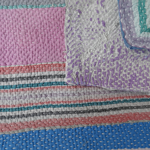 Vintage Sari Patchwork Kantha <b>Quilt</b>, Indian Heavy Kantha <b>Throw</b> - Product Image 1