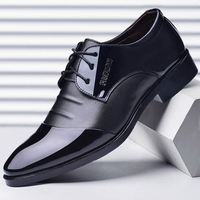 Chaussures en cuir pour hommes, chaussures habillées pointues, haut de gamme, grande taille, résistantes à l'usure, polyvalentes, respirantes, chaussures décontractées à lacets, course lente
