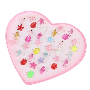 Fashion Alloy Hot Sale Factory Price Seahorse Starfish <strong>Conch</strong> Set Fashion <strong>Ring</strong> for Baby Girls Metal Plastic Jewelry Finger <strong>Ring</strong> - Product Image 1