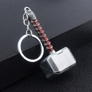 2 pz portachiavi Custom argento <span class=keywords><strong>Marvel</strong></span> <span class=keywords><strong>Thor</strong></span> martello portachiavi per le donne ragazze uomini rozzo elegante portachiavi accessori - Product Image 5