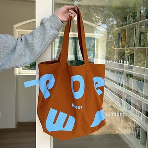 Bolsa de Lona con Estampado de Letras Naranja, Gran Capacidad, Informal, para Mujer, Verano 2025 - Product Image 1