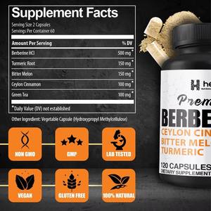 Cápsulas de Berberina de Marca Privada OEM/ODM - Suplemento de Berberina Natural de Alta Pureza - Product Image 2