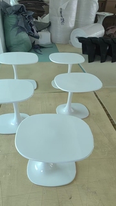 Modern <strong>Square</strong>-shaped <strong>Tulip</strong> Side <strong>Table</strong> with Colorful Fiberglass Shell Top Fashionable Coffee <strong>Table</strong> for Dining Room Furniture - Product Image 6