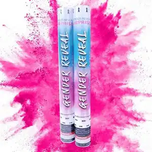 Überraschung sparty liefert Farbe Geschlecht enthüllen Papier Konfetti Kanone Pink Blue Tube Biologisch abbaubares Pulver