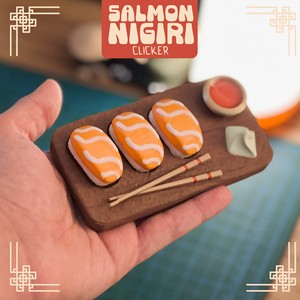 Jouet anti-stress Clicker Nigiri au saumon, inspiré des aliments, pour le bureau, avec logo personnalisé - Product Image 5