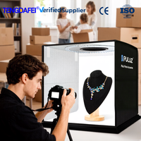 Tente de studio photo LED portable 40 cm la plus vendue avec 6 fonds et 3 températures de couleur, boîte de prise de vue douce à CRI élevé pour bijoux