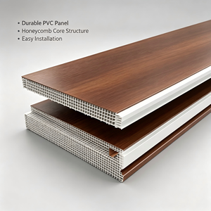 Panneau de plafond en PVC à grain de bois, taille personnalisée, dalle de plafond suspendue, décoration intérieure - Product Image 2