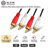 Câble audio stéréo RCA 2RCA mâle à 2RCA mâle 3FT pour home cinéma amplificateurs HDTV systèmes Hi-Fi haut-parleurs de voitures